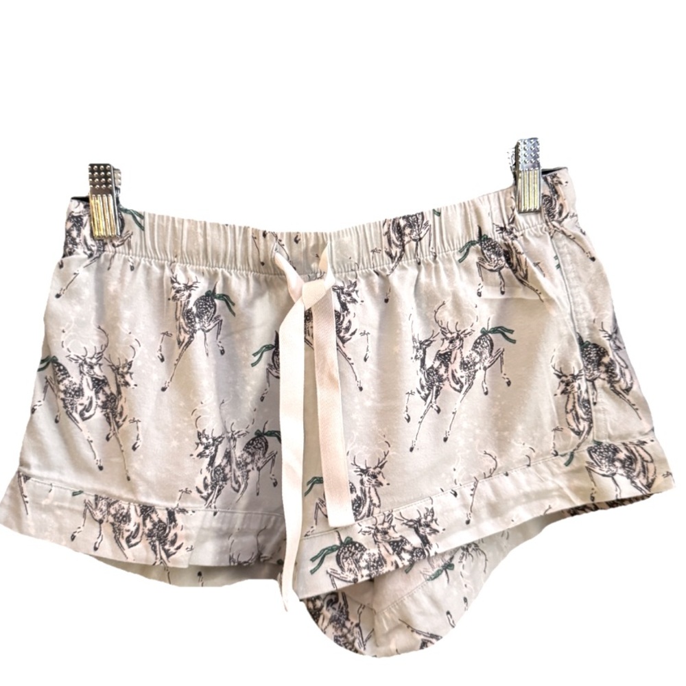 Victorias Secret XS Sleep Shorts Lt. Blue Deer Colorful Pajama Short